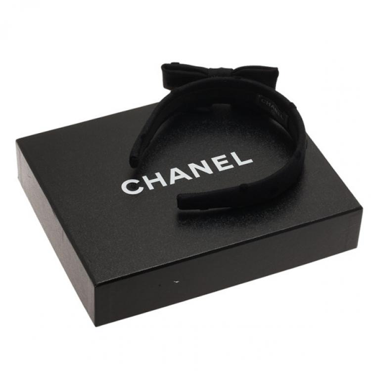 Pre Owned Chanel CC Black Bow Headband