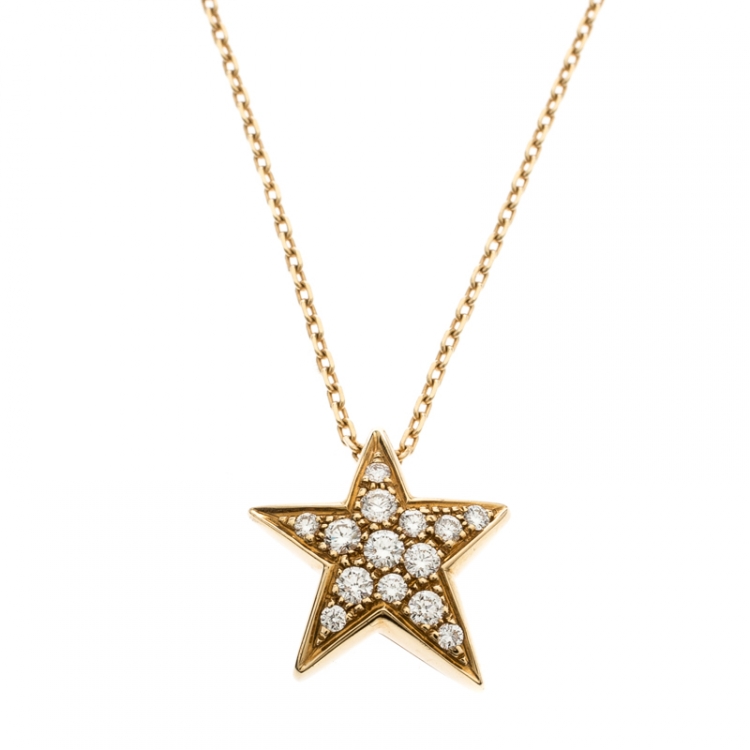 Chanel Comete Star Diamond And Yellow Gold Pendant Necklace Chanel | The  Luxury Closet