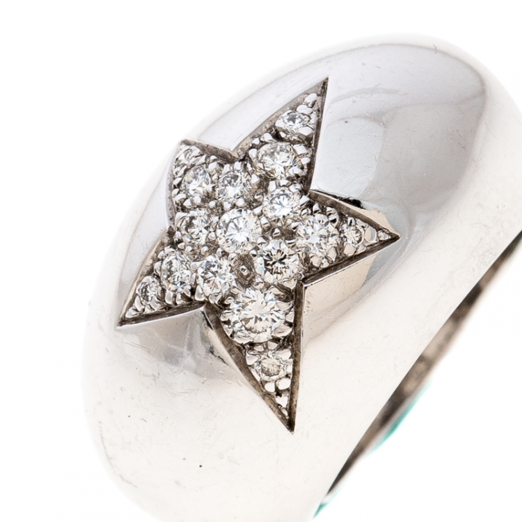 Pre Owned Chanel Comète Boule Diamond 18K White Gold Ring