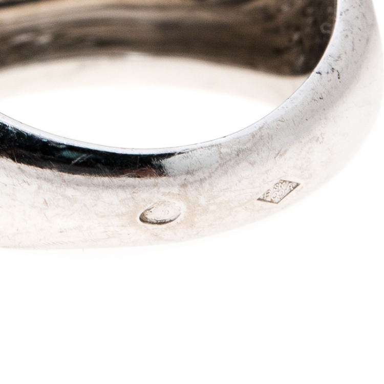 Pre Owned Chanel Comète Boule Diamond 18K White Gold Ring