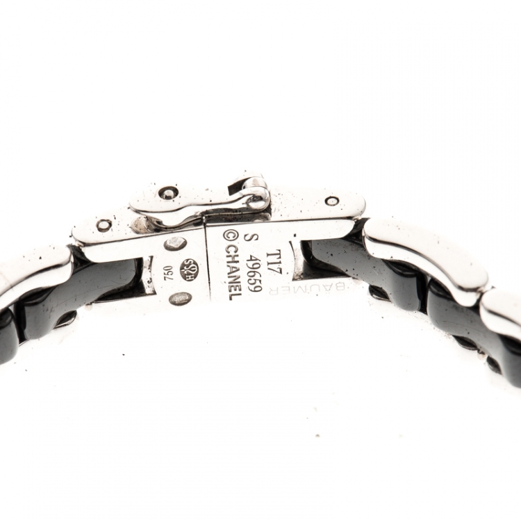 Pre Owned Chanel Ultra Black Ceramic White Gold Bracelet