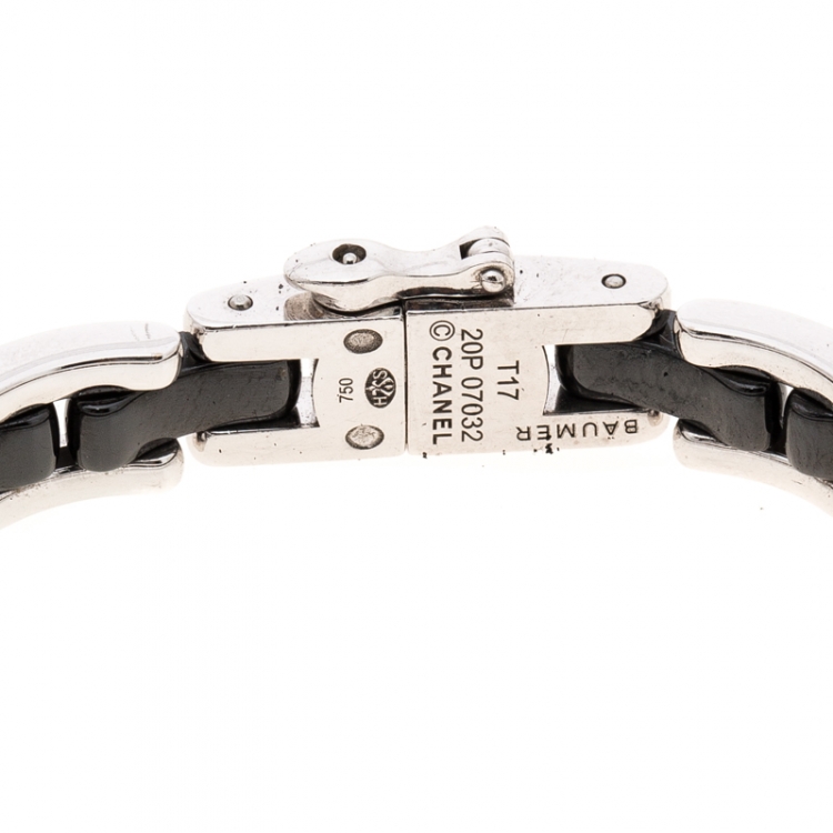 Pre Owned Chanel Ultra Black Ceramic White Gold Bracelet