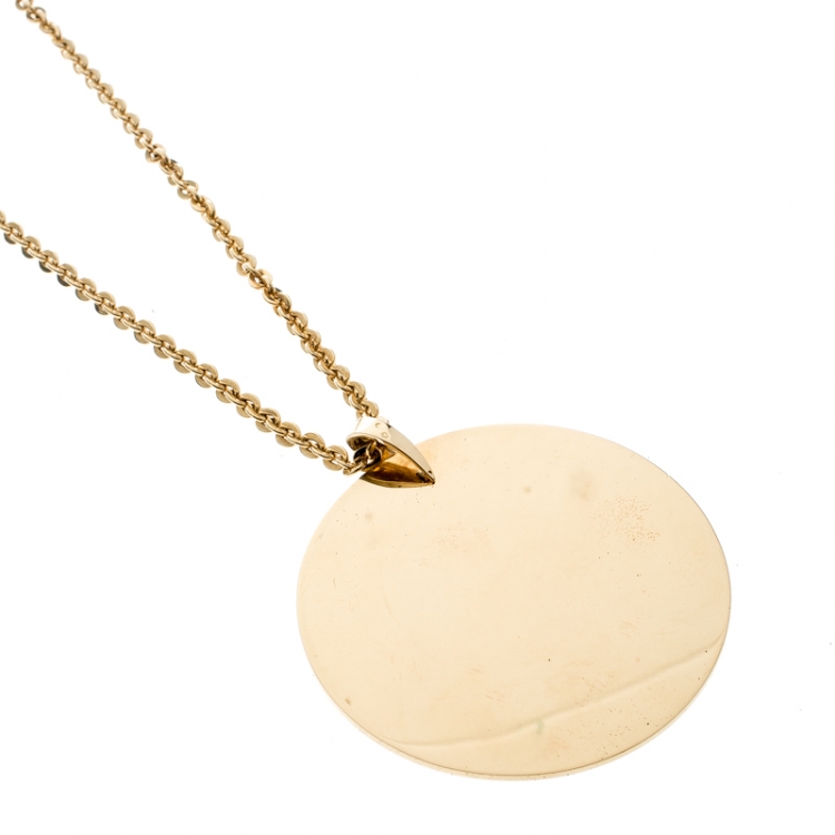 Pre Owned Chanel Comete Star Diamond 18k Yellow Gold Large Pendant Necklace