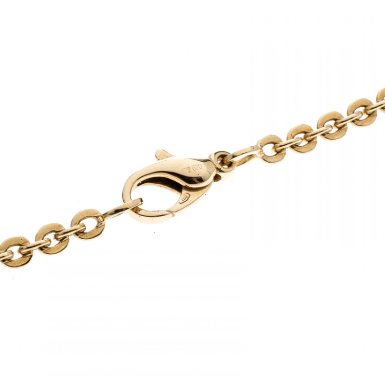 Pre Owned Chanel Comete Star Diamond 18k Yellow Gold Large Pendant Necklace