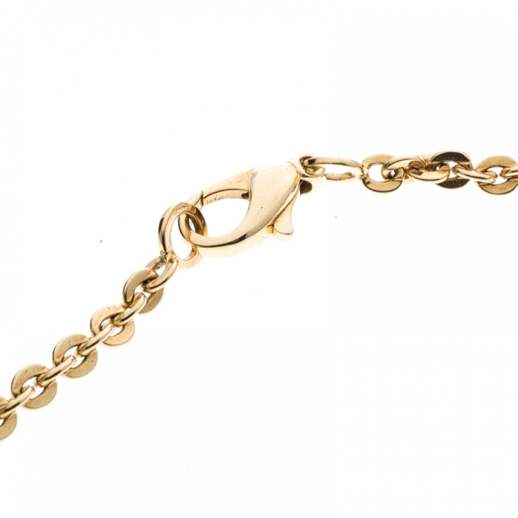 Pre Owned Chanel Comete Star Diamond 18k Yellow Gold Large Pendant Necklace