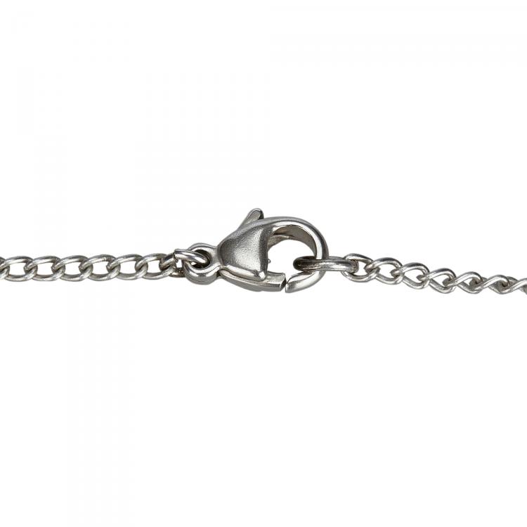 Pre Owned Chanel Floral CC Enamel Metallic Necklace