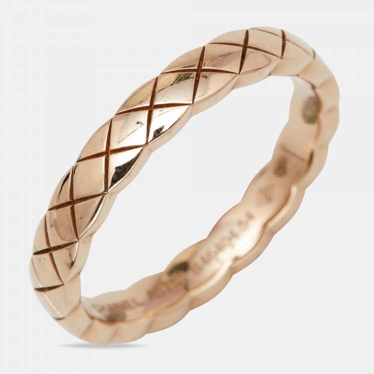 Pre Owned Chanel Coco Crush 18k Rose Gold Ring Size 54