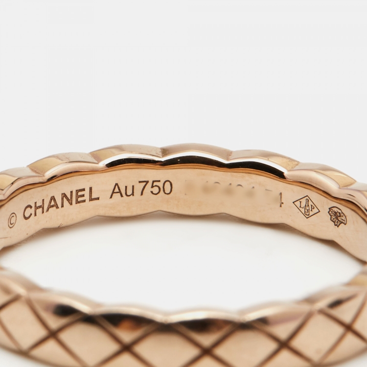 Pre Owned Chanel Coco Crush 18k Rose Gold Ring Size 54