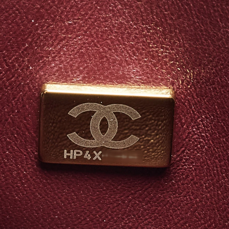 Pre Owned Chanel Black Quilted Caviar Leather and Lizard Embossed Small Coco Top Handle Bag