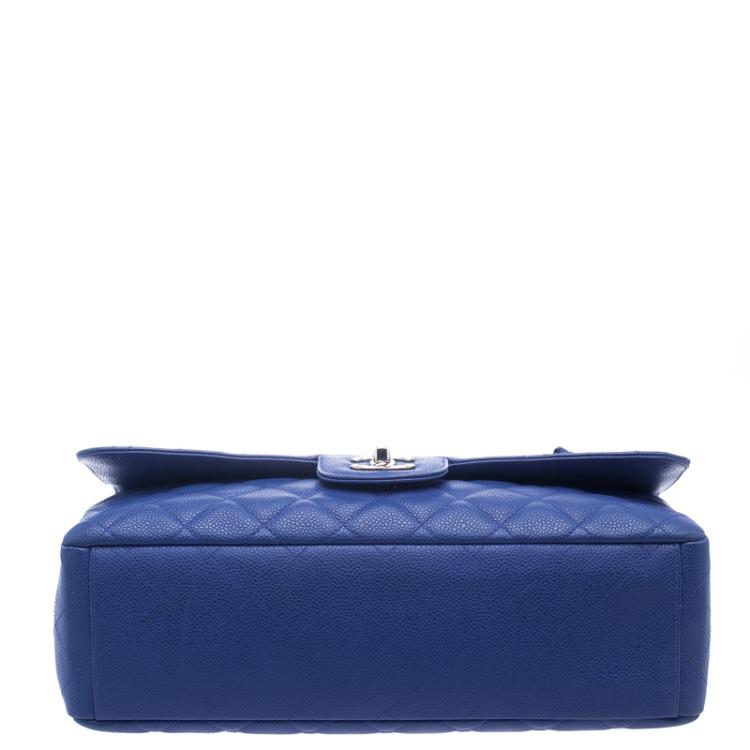 مملوكة مسبقًا Chanel Blue Quilted Caviar Leather Maxi Classic Single Flap Bag