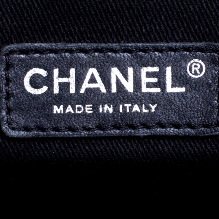 Pre Owned Chanel Black Quilted Caviar Leather CC Timeless Tote