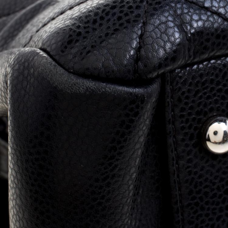 Pre Owned Chanel Black Quilted Caviar Leather CC Timeless Tote