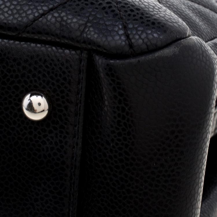 Pre Owned Chanel Black Quilted Caviar Leather CC Timeless Tote