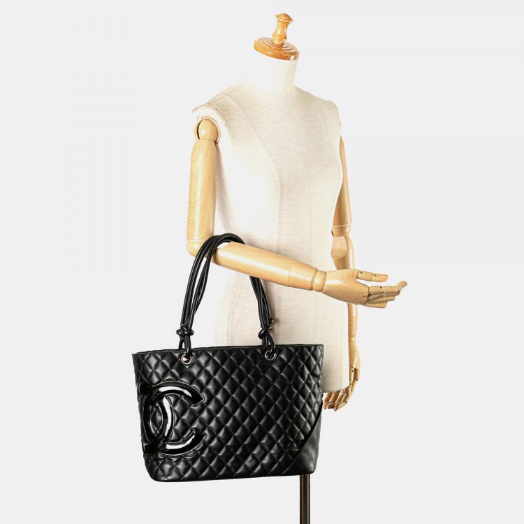 Pre Owned Chanel Large Lambskin Cambon Ligne Tote