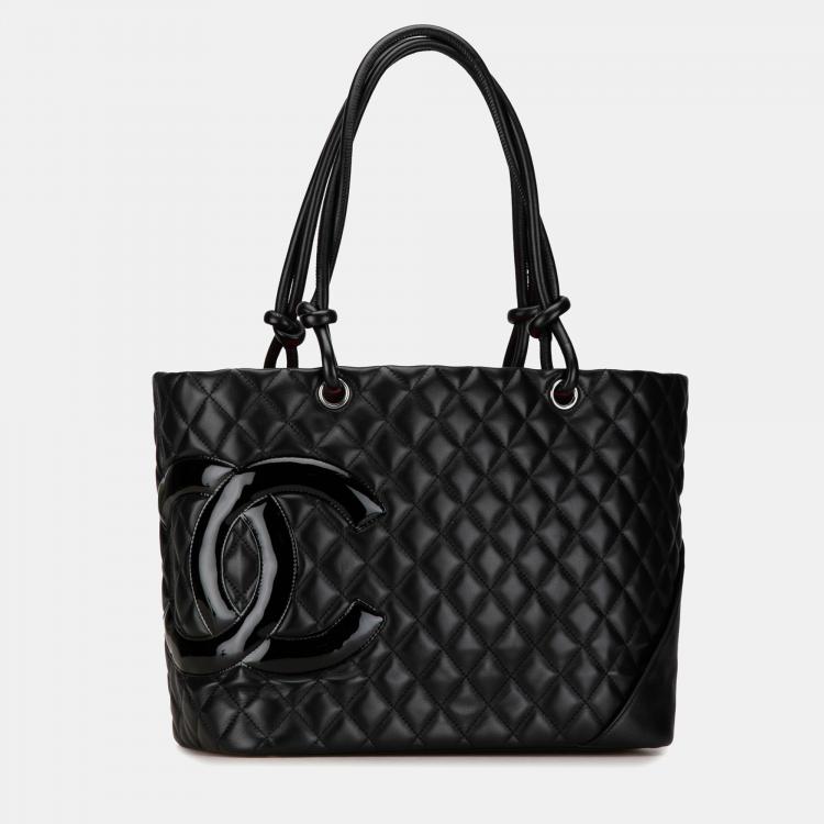 Pre Owned Chanel Large Lambskin Cambon Ligne Tote