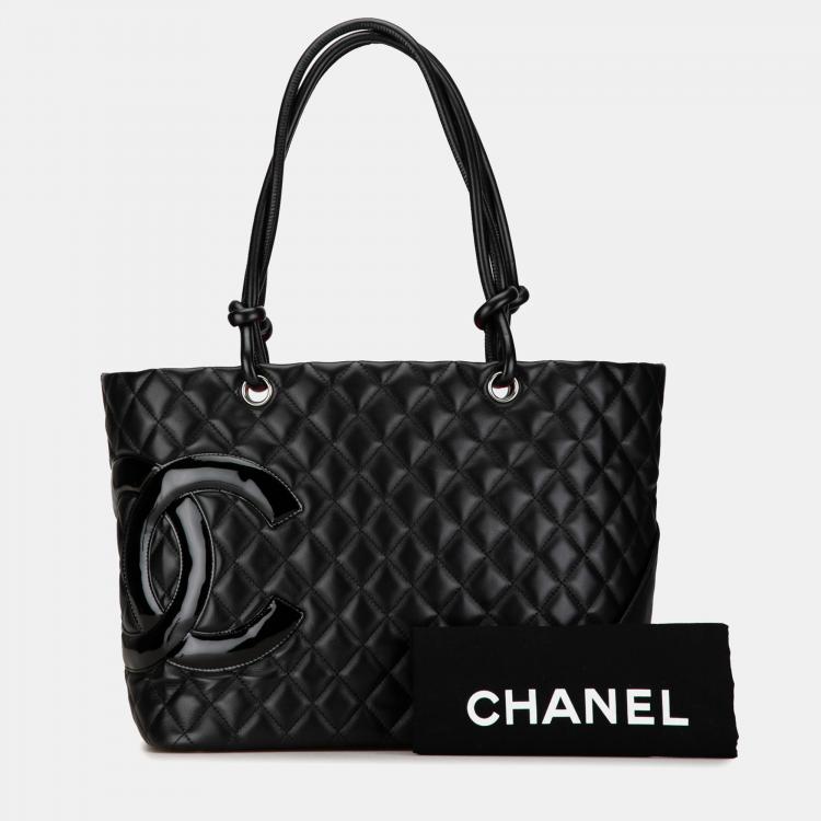 Pre Owned Chanel Large Lambskin Cambon Ligne Tote