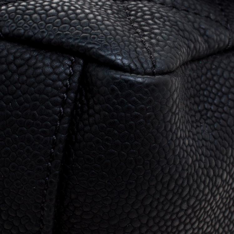 Pre Owned Chanel Matte Black Quilted Leather Classic Flap Top Handle Bag