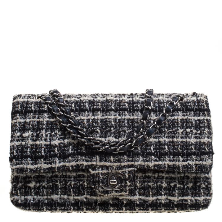 Chanel Tweed Quilted Classic Double Flap Bag