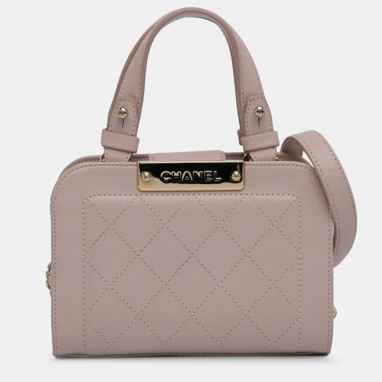 Chanel Mini Calfskin Label Click Shopping Tote Bag