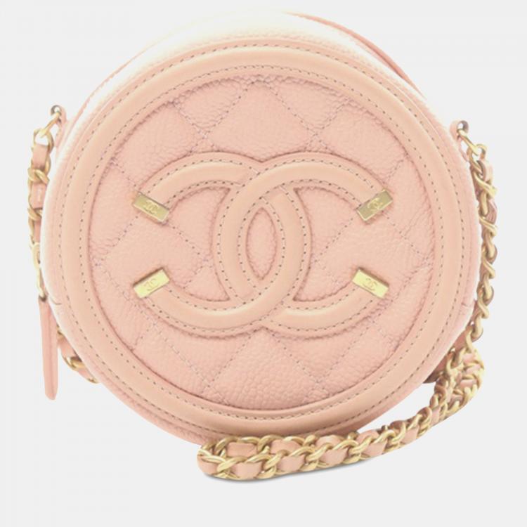 Chanel Caviar CC Filigree Round Crossbody Bag