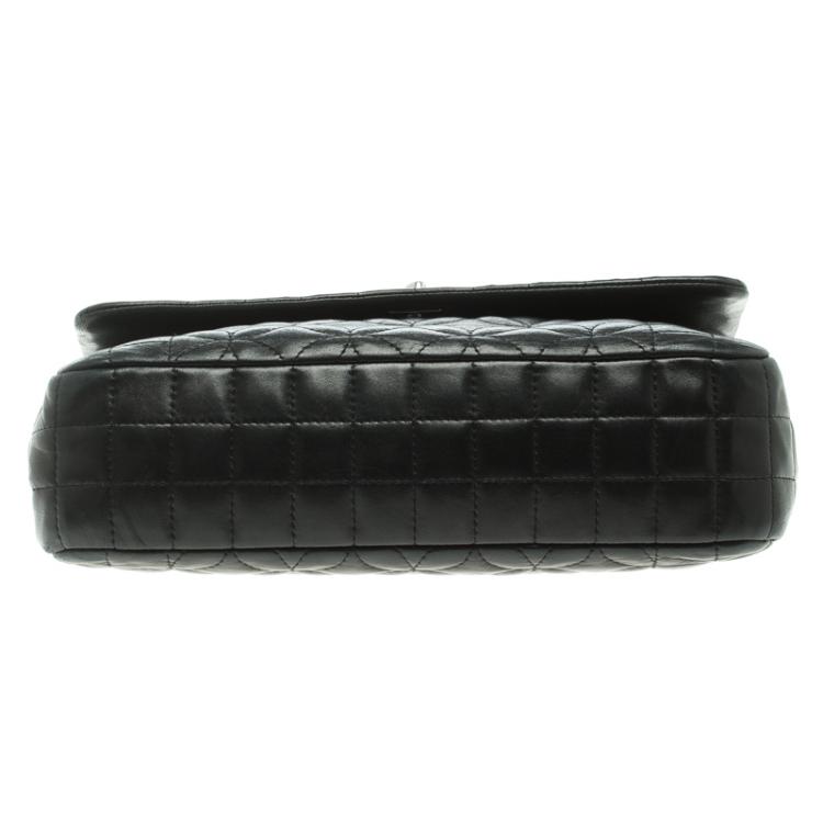 Pre Owned Chanel Black Embossed Leather Small Classic Flap Bag