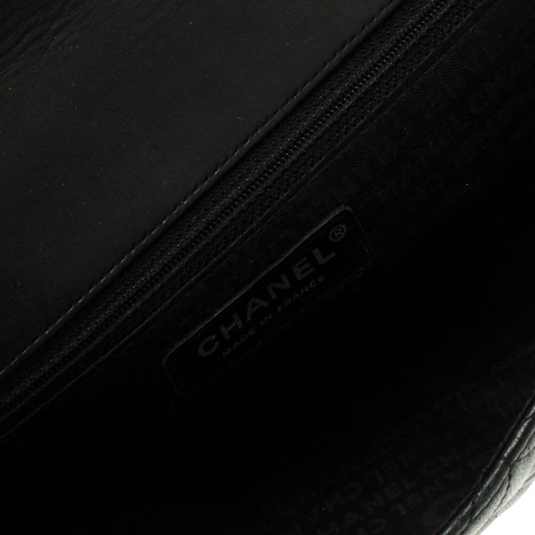 Pre Owned Chanel Black Embossed Leather Small Classic Flap Bag
