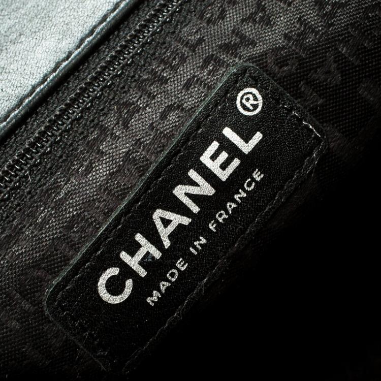 Pre Owned Chanel Black Embossed Leather Small Classic Flap Bag