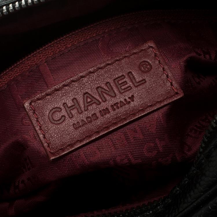Pre Owned Chanel Black Caviar Leather Mini Bowling Bag