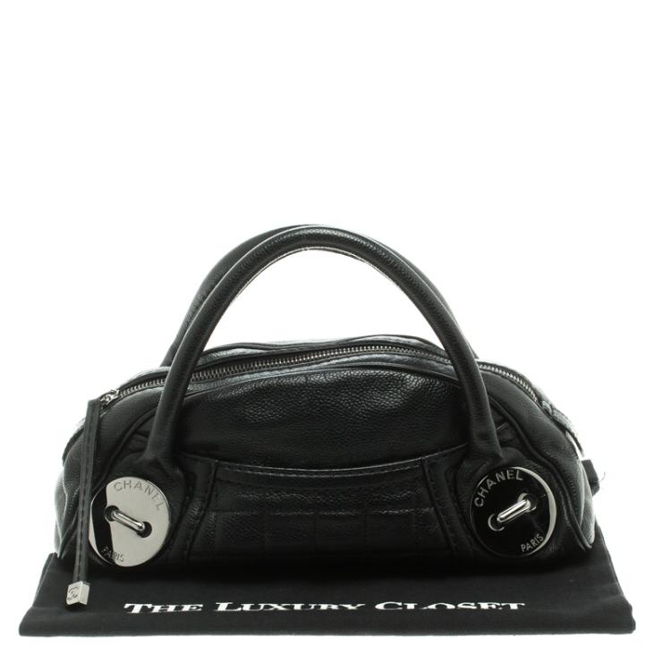 Pre Owned Chanel Black Caviar Leather Mini Bowling Bag