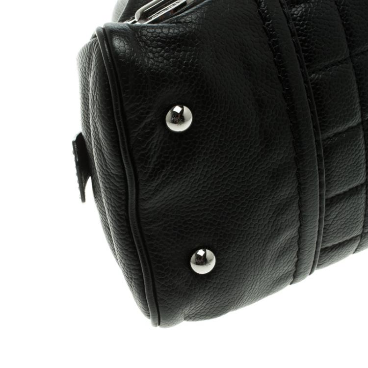 Pre Owned Chanel Black Caviar Leather Mini Bowling Bag