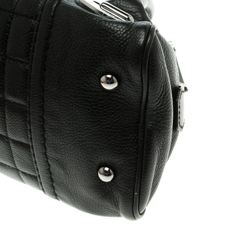 Pre Owned Chanel Black Caviar Leather Mini Bowling Bag