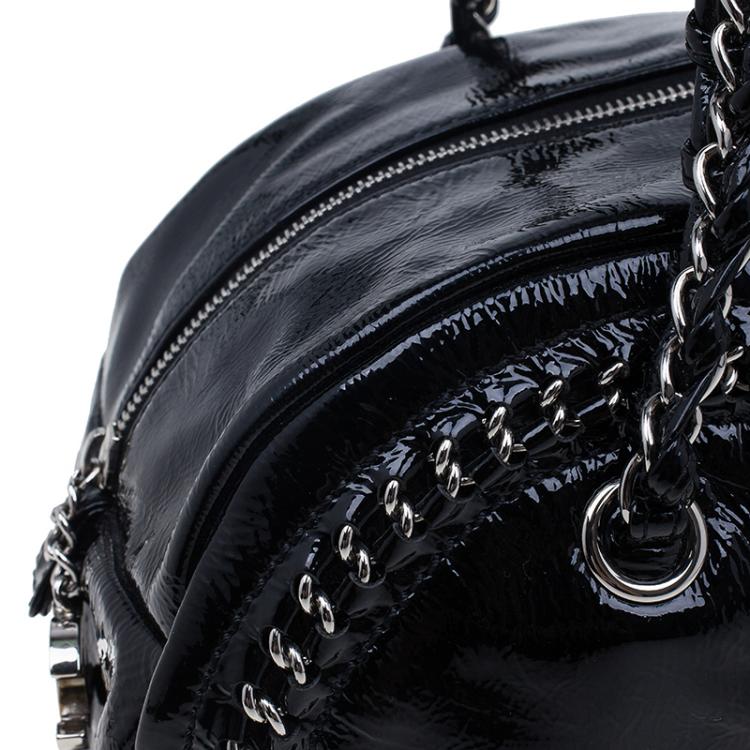 مملوكة مسبقًا Chanel Black Patent Leather Large Chains CC Tote