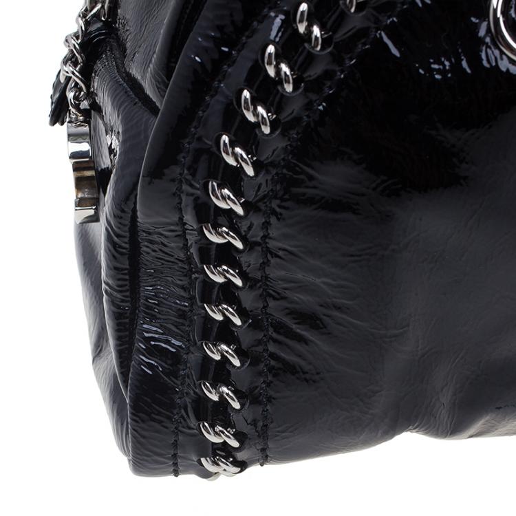 مملوكة مسبقًا Chanel Black Patent Leather Large Chains CC Tote