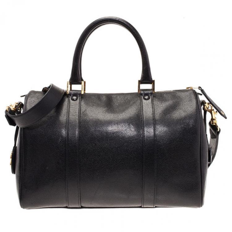 Pre Owned Chanel Black Caviar Vintage Boston Bag