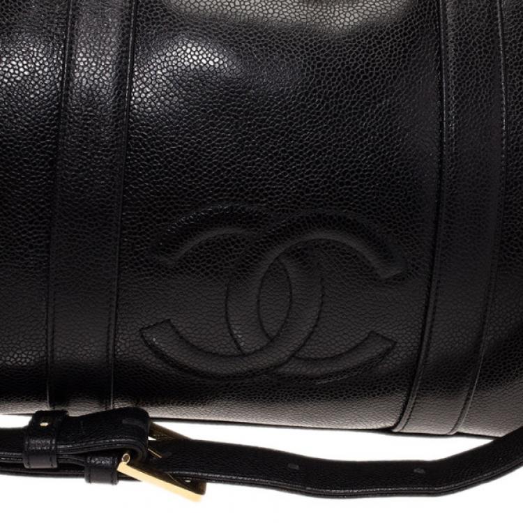 Pre Owned Chanel Black Caviar Vintage Boston Bag