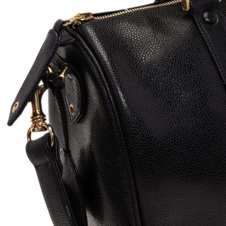 Pre Owned Chanel Black Caviar Vintage Boston Bag