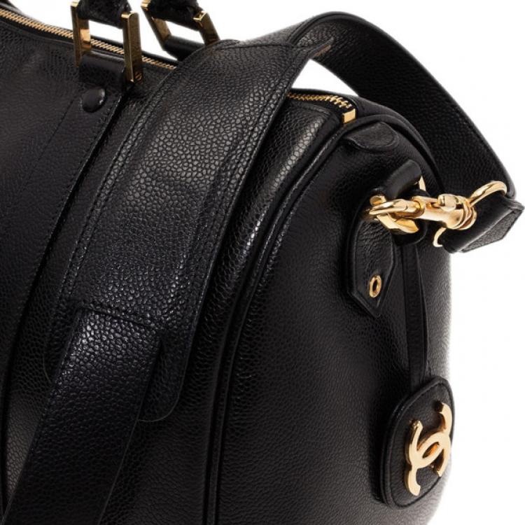 Pre Owned Chanel Black Caviar Vintage Boston Bag