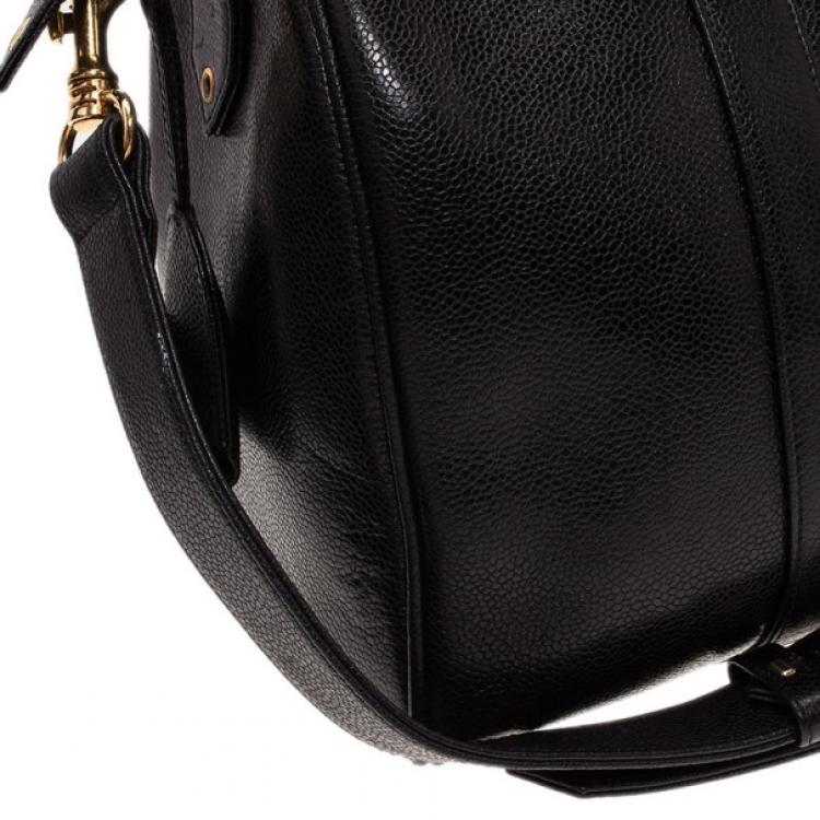 Pre Owned Chanel Black Caviar Vintage Boston Bag