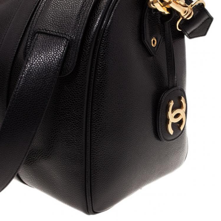 Pre Owned Chanel Black Caviar Vintage Boston Bag