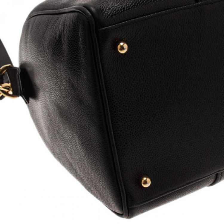 Pre Owned Chanel Black Caviar Vintage Boston Bag