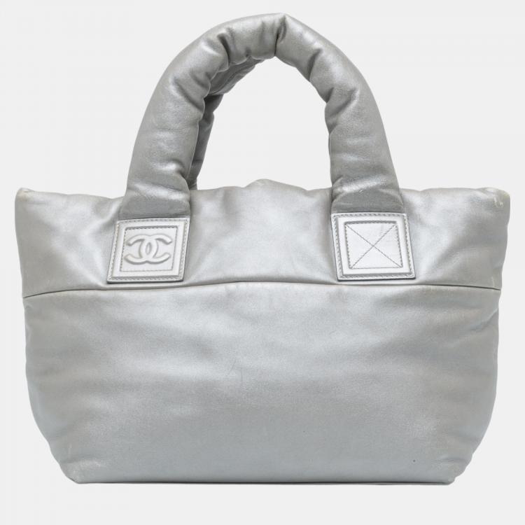 Chanel Silver Small Lambskin Coco Cocoon Reversible Tote