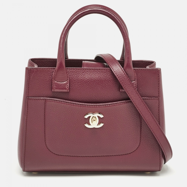 Chanel Burgundy Leather Mini Neo Executive Shopping Tote