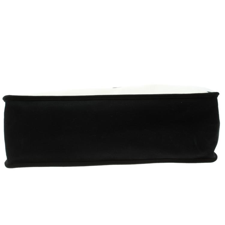 Pre Owned Chanel White/Black Canvas Ladies First Shopper Tote