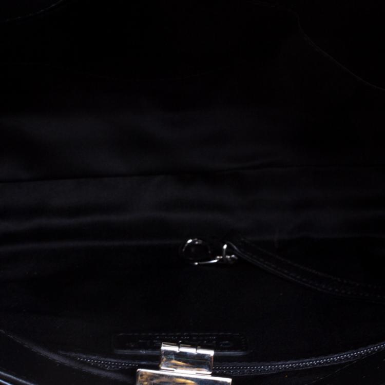 Pre Owned Chanel Black/Silver Stripe Sequins Reissue Shoulder Bag