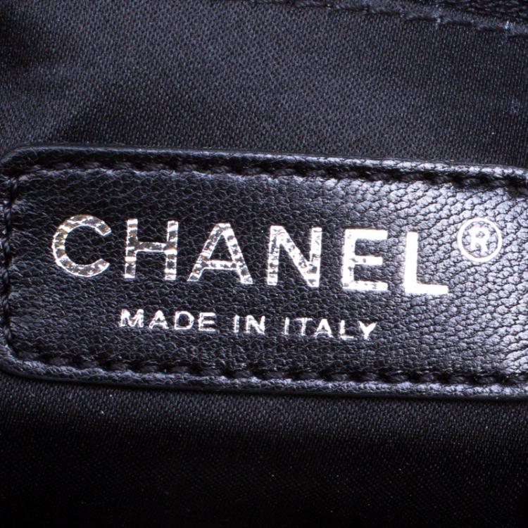 Pre Owned Chanel Black/Silver Stripe Sequins Reissue Shoulder Bag