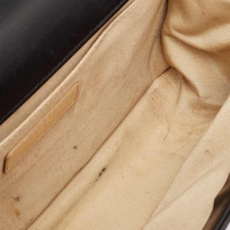 Pre Owned Chanel Black Quilted Leather Medium Chain Detail Boy Flap Bag