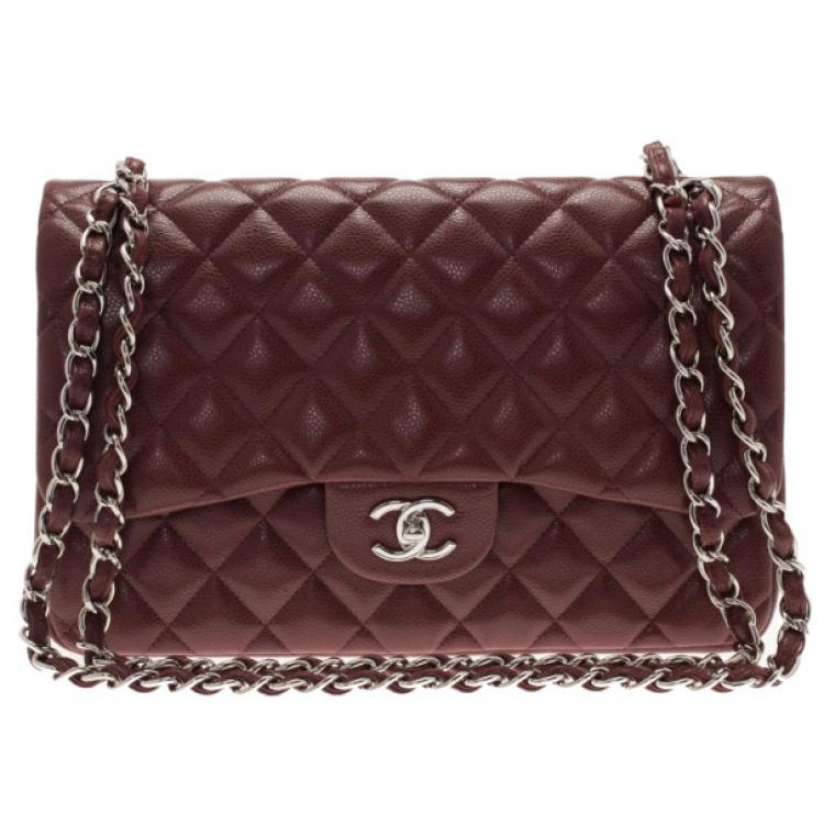 Chanel Burgundy Caviar Jumbo Double Flap Bag Chanel | The Luxury Closet