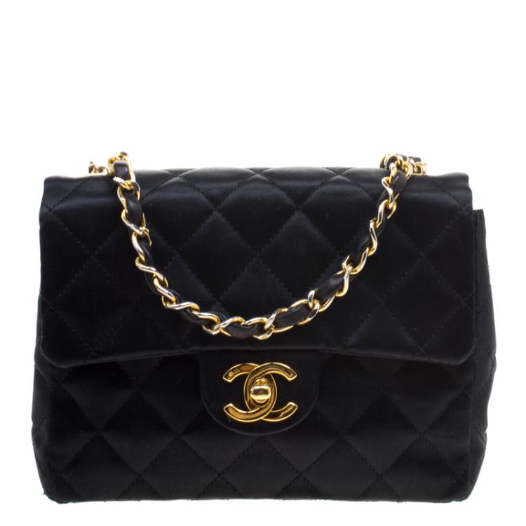 Chanel Black Quilted Satin Mini Classic Single Flap Bag Chanel | The Luxury  Closet