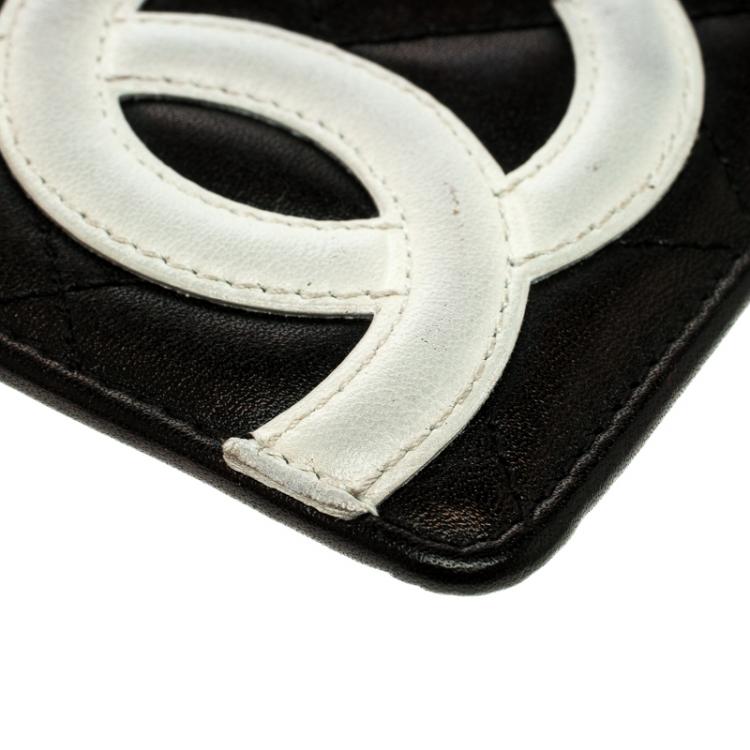 Pre Owned Chanel Black Quilted Cambon Ligne Leather Card Holder
