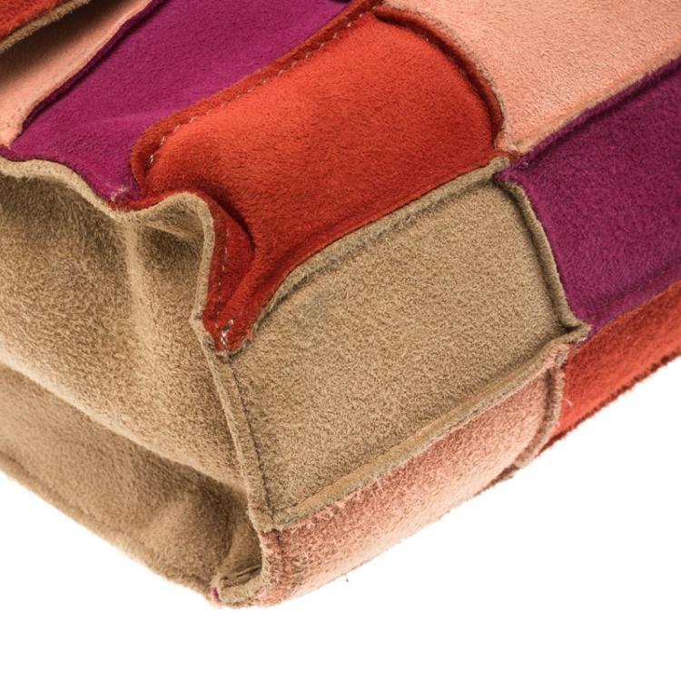 Pre Owned Chanel Multicolor Patchwork Suede Small Reissue Flap Shoulder Bag